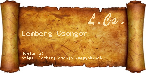 Lemberg Csongor névjegykártya